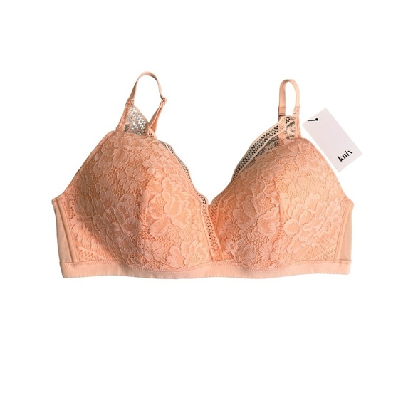 Knix Lace Deep Vneck Bralette Size XXL Honey Peach NWT - Picture 3 of 9